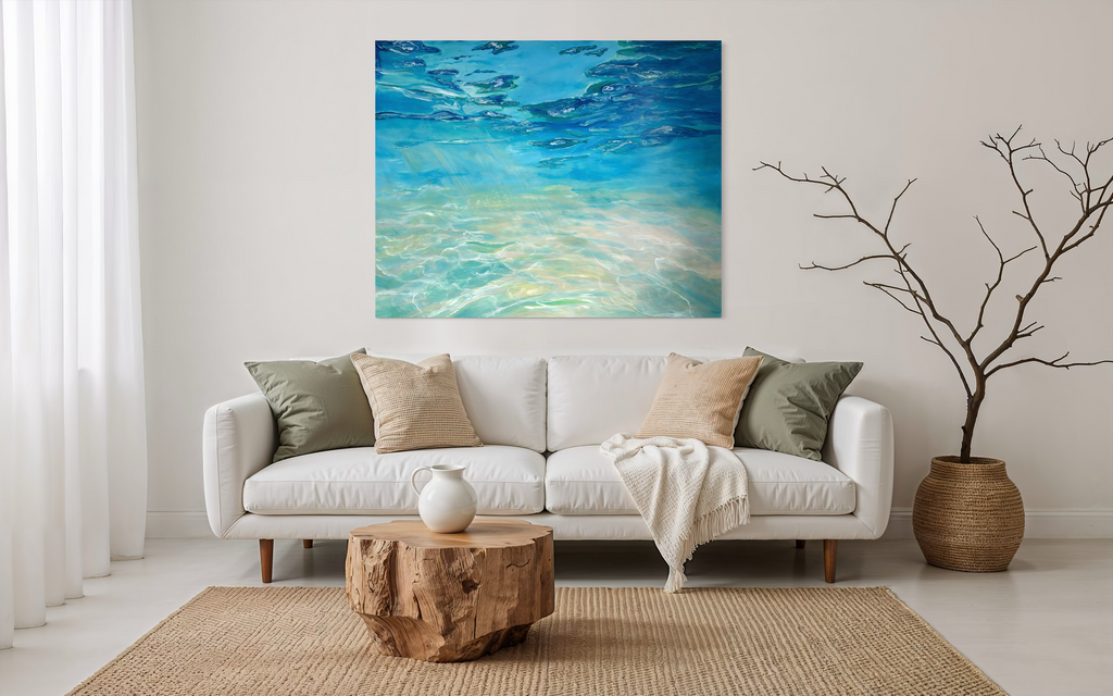 Blue Sea Leinwanddruck: Moderne Kunst in 5 Varianten, ( 20 x 30, 40 x 60, 50 x 75, 60 x 60 , 70 x 100)