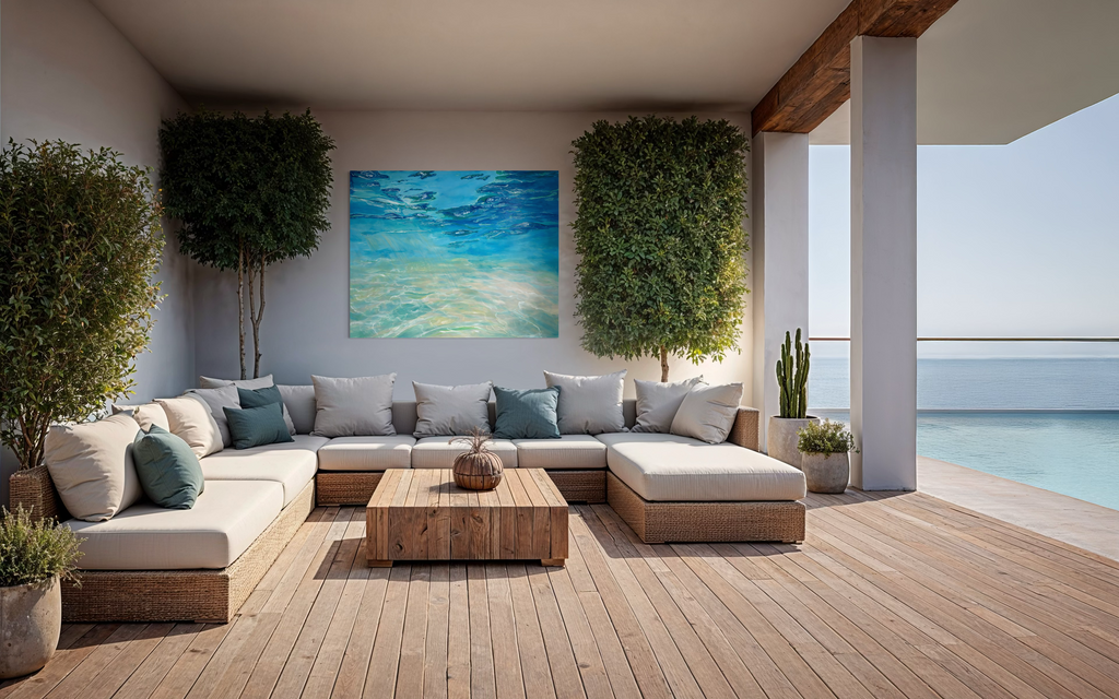 Blue Sea Leinwanddruck: Moderne Kunst in 5 Varianten, ( 20 x 30, 40 x 60, 50 x 75, 60 x 60 , 70 x 100)